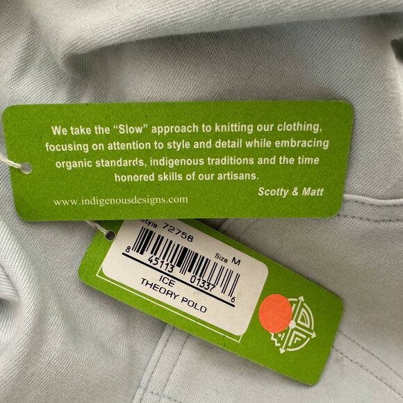 Indigenous Mens Ice Theory Polo Shirt Knit Top Gray Long Sleeve M NWT bv - Picture 9 of 10